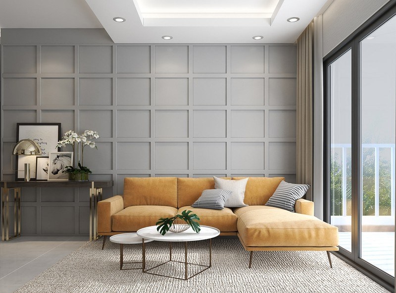 Mẫu phòng khách hợp phong thủy cho người mệnh Kim - Mẫu 6