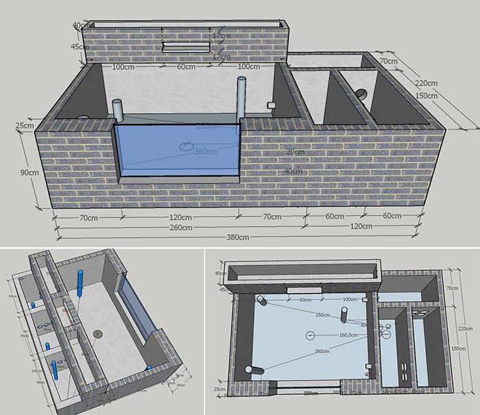 Bản vẽ thiết kế hồ cá koi 3D