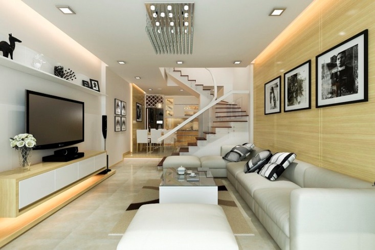 Mẫu cầu thang lượn cho nhà ống 4m